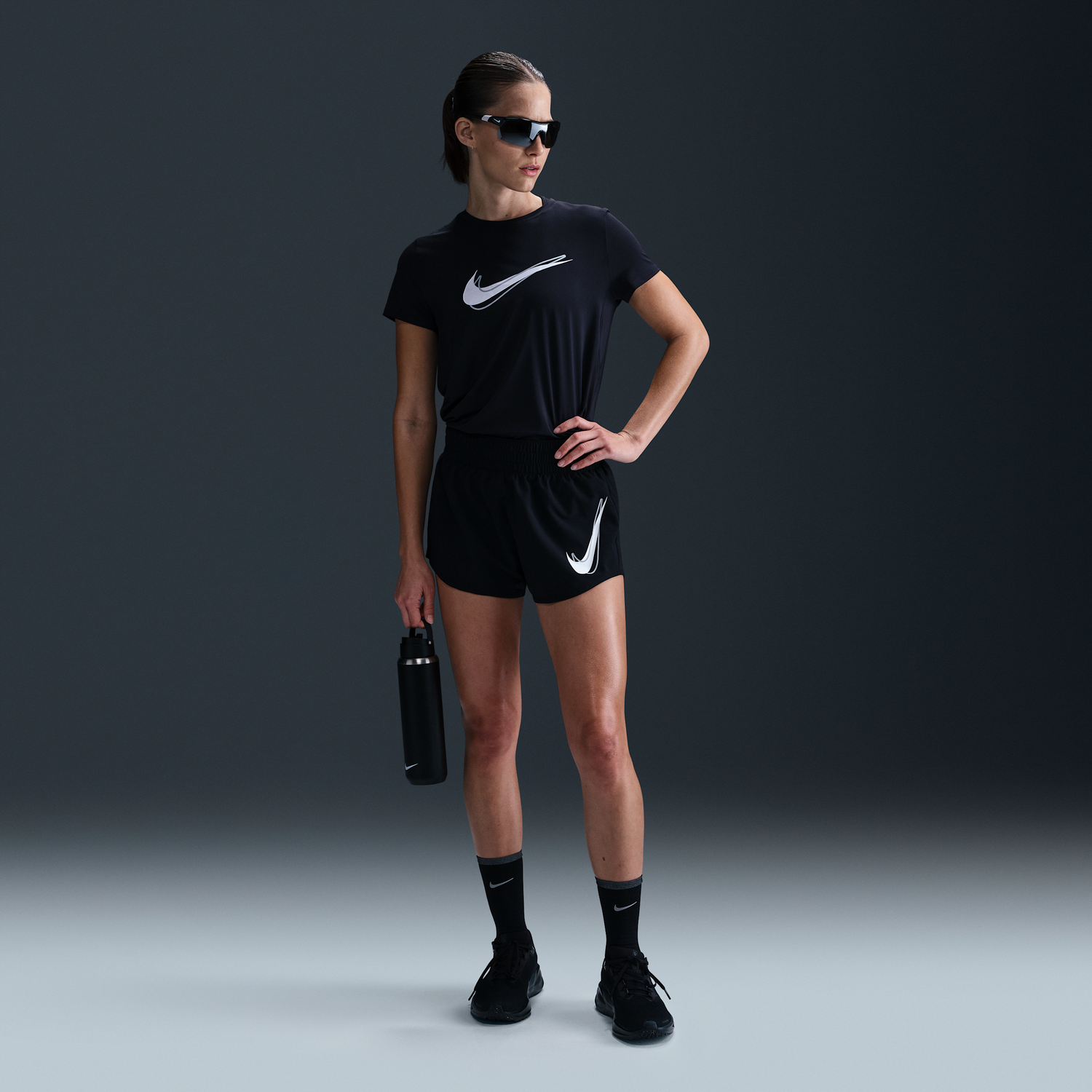 Къси панталони Nike One Dri-FIT Mid-Rise Running Shorts with Liner Черно | HJ2195-010, 1