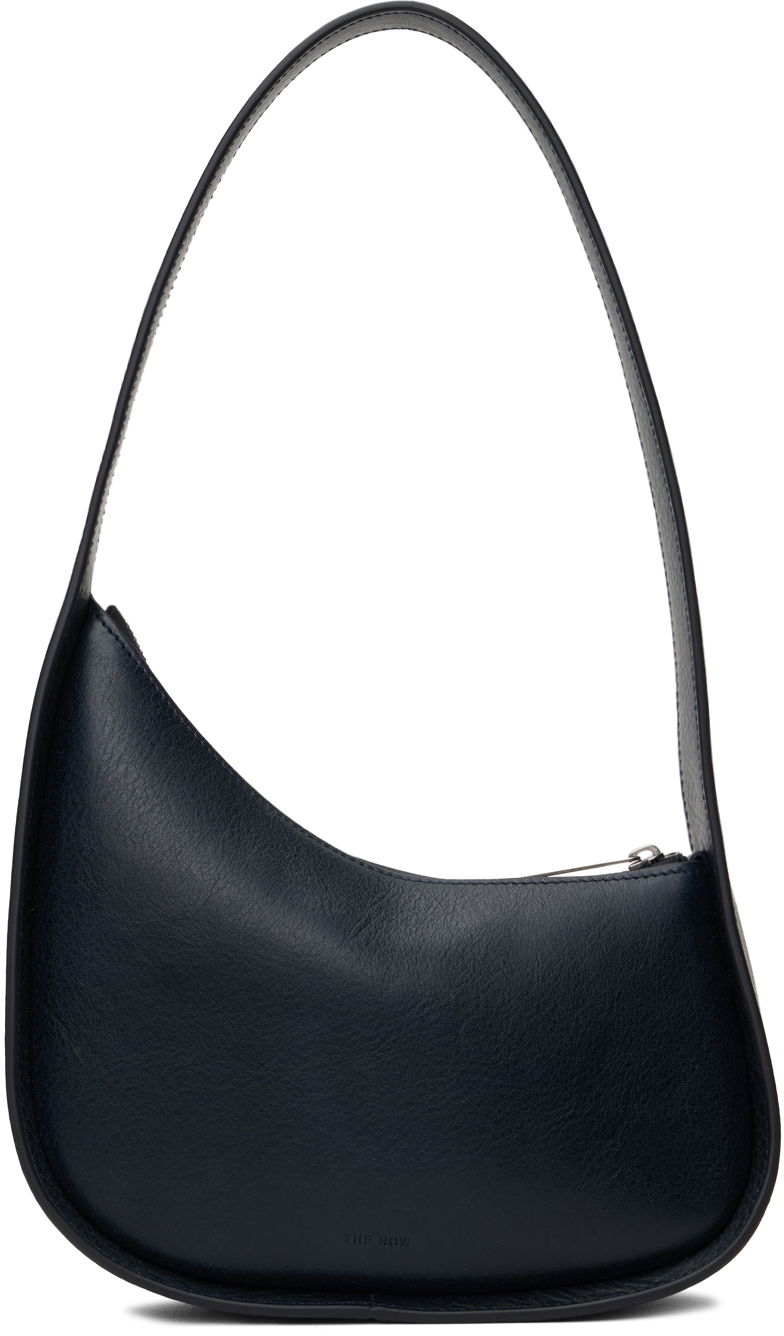 Чанта през рамо The Row Leather Shoulder Bag Тъмно синьо | W1249-L136