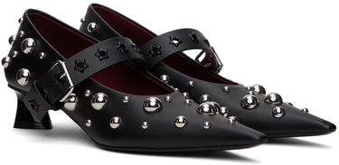 Кецове и обувки Stella McCartney Elsa Studded Kitten Heels Черно | 810422KP027, 3