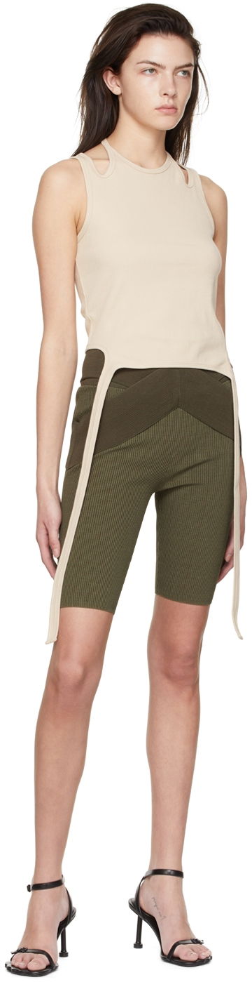 Къси панталони Dion Lee Cross Waistband Ribbed Bike Shorts Зелено | C7081S22, 3