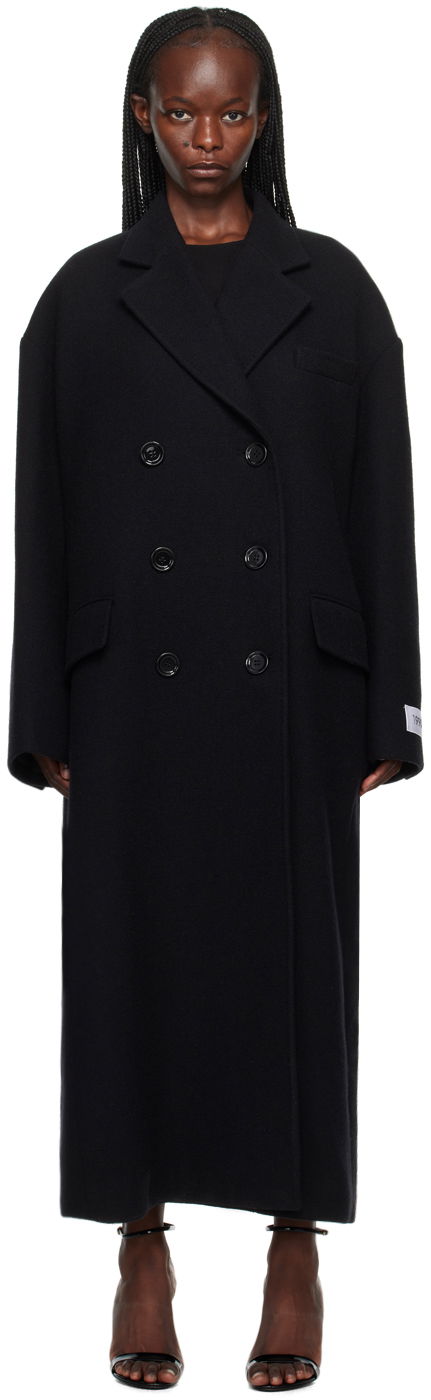 Палта Dolce & Gabbana Black Double-Breasted Coat Черно | F0V9DT FU2N0