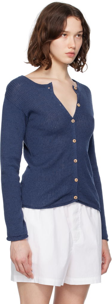 Пуловер Baserange Baserange Ribbed Knit Cardigan Синьо | KDRC-LI-SU25, 1