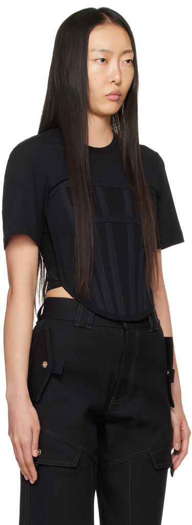Съкратен топ Dion Lee Corset T-Shirt Бяло | C3097R23, 4
