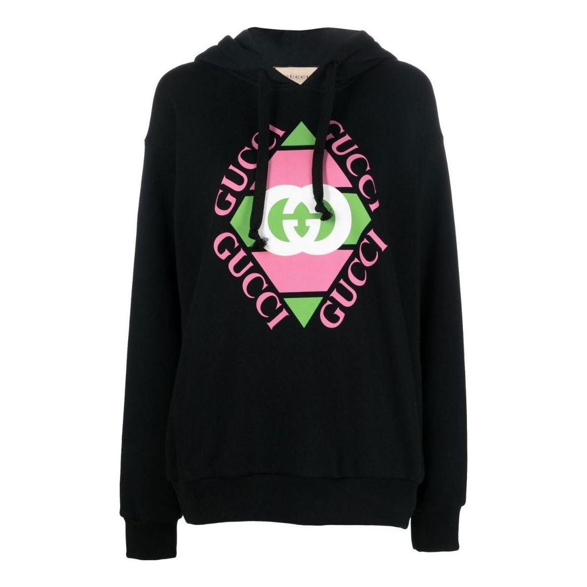 Суитчър Gucci Logo Print Cotton Hoodie Черно | 717427-XJEV6-1082, 0