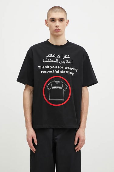 Тениска Pleasures Respect Heavyweight T-Shirt Черно | P24F041, 0