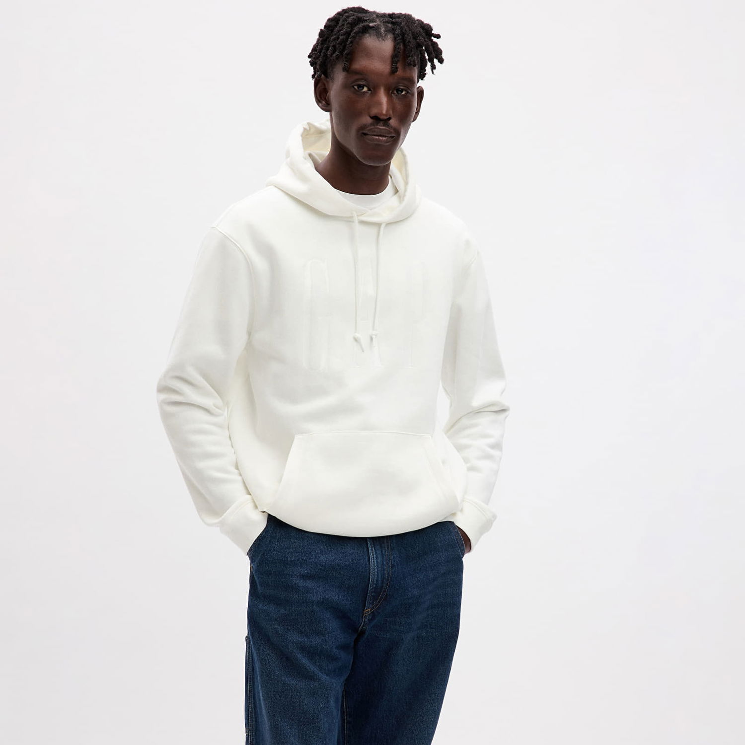 Суитчър GAP Shine Logo Hoodie New Off White Бяло | 829192-00, 0