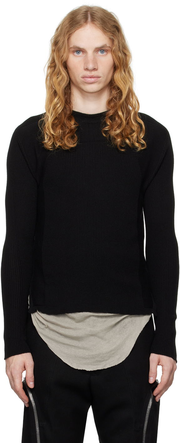 Пуловер Rick Owens Rick Owens Porterville Ribbed Geo Sweater Черно | RU02D6639 RIBM, 0