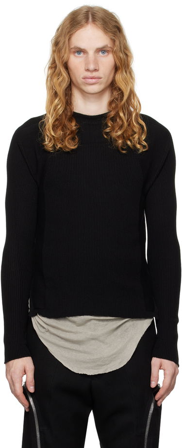 Пуловер Rick Owens Rick Owens Porterville Ribbed Geo Sweater Черно | RU02D6639 RIBM, 0