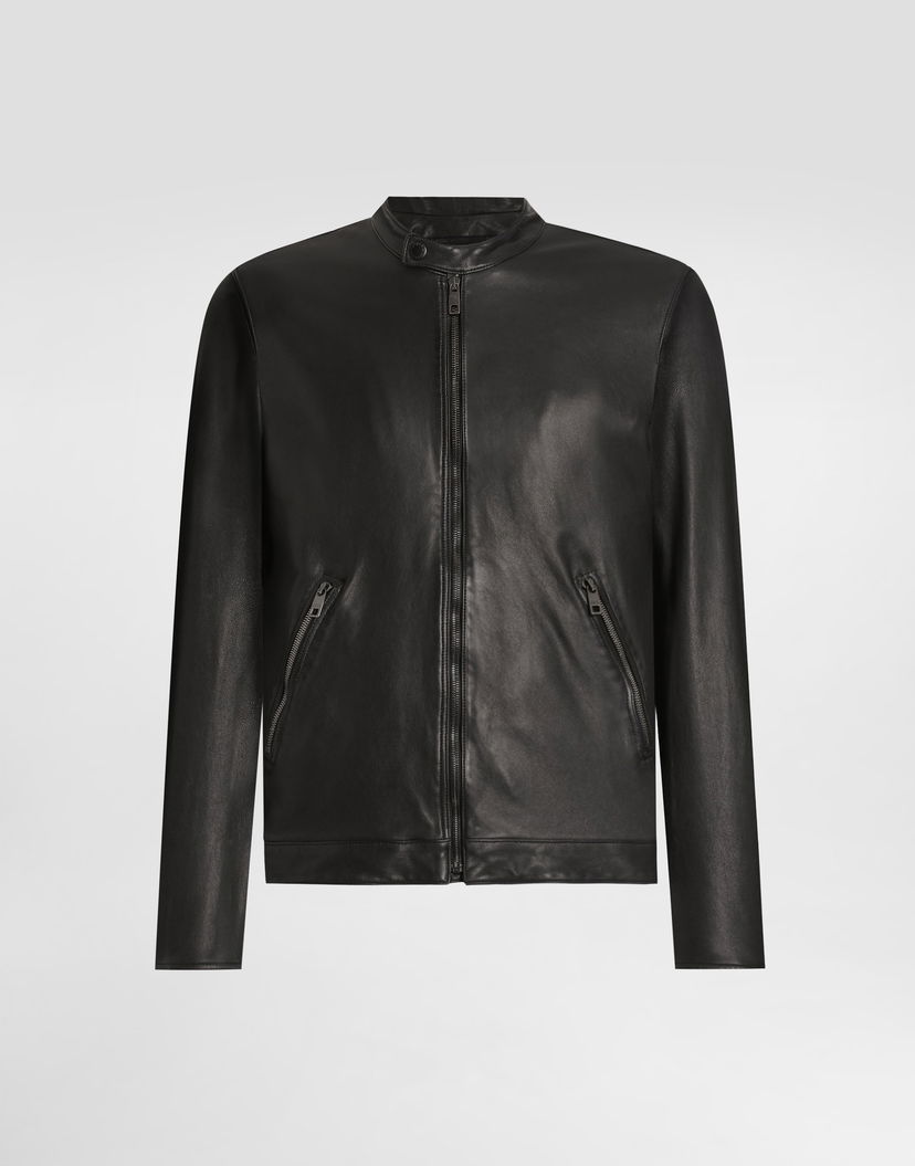 Яке Dolce & Gabbana Dolce & Gabbana Zip Closure Leather Jacket Черно | G9BUGLGJ744N0000
