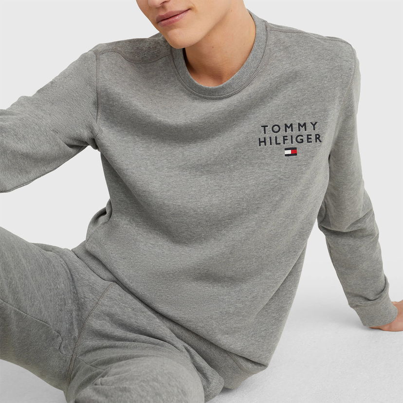 Тениска Tommy Hilfiger Logo Jersey Sweatshirt - Сиво | UM0UM02878P4A