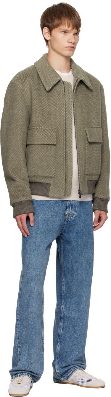 Яке BOSS Herringbone Regular-Fit Alpaca Blend Jacket Кафяво | 50550739, 4