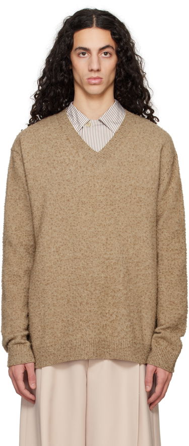 Пуловер Maison Margiela Maison Margiela Pilling V-Neck Sweater Кафяво | S50HN0011 M13108, 0
