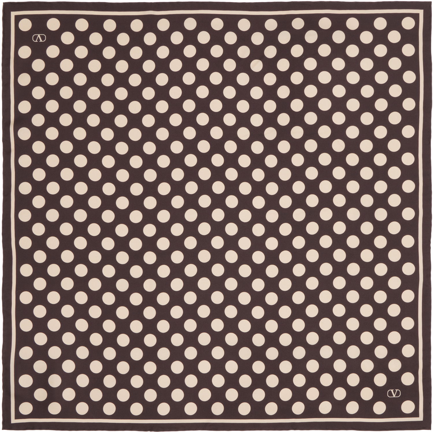 Шал Valentino Valentino Garavani Polka Dot Silk Scarf Кафяво | 7Y2EK008QEM, 0
