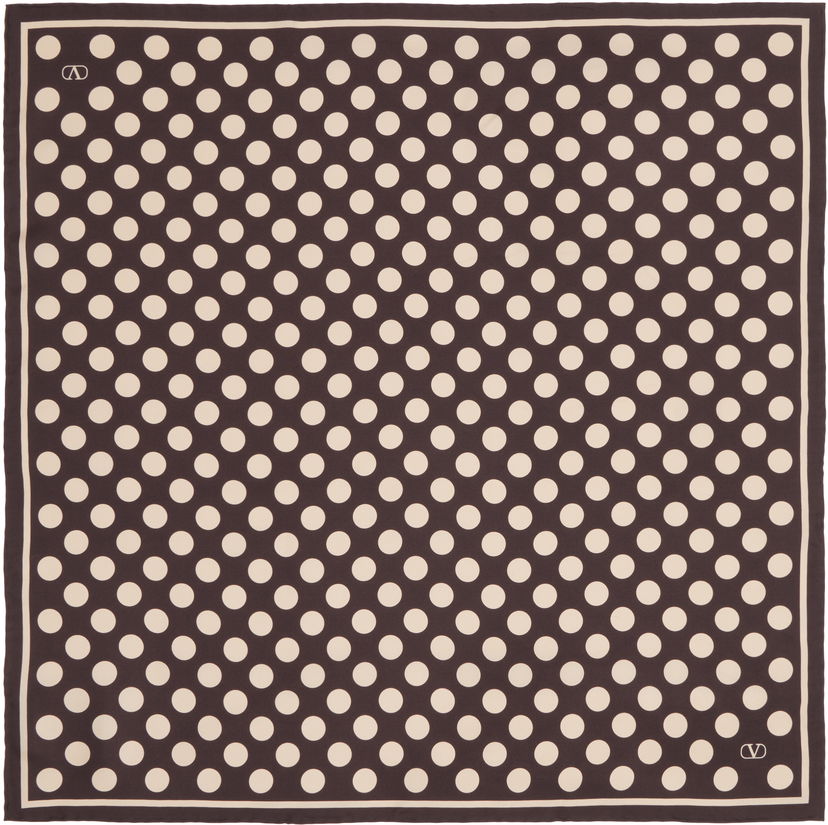 Шал Valentino Valentino Garavani Polka Dot Silk Scarf Кафяво | 7Y2EK008QEM