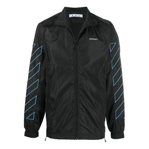 Ветровка Off-White Diagonal Stripes Zipper Jacket Черно | OMEA233F20FAB0011040