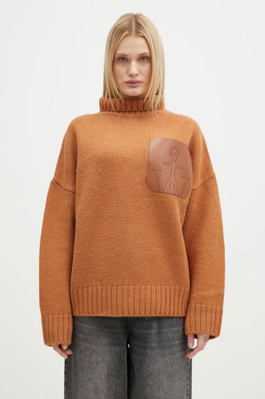 Пуловер JW Anderson JW Anderson Leather Patch Pocket Turtleneck Jumper Кафяво | KW1292.YN0367.619, 0
