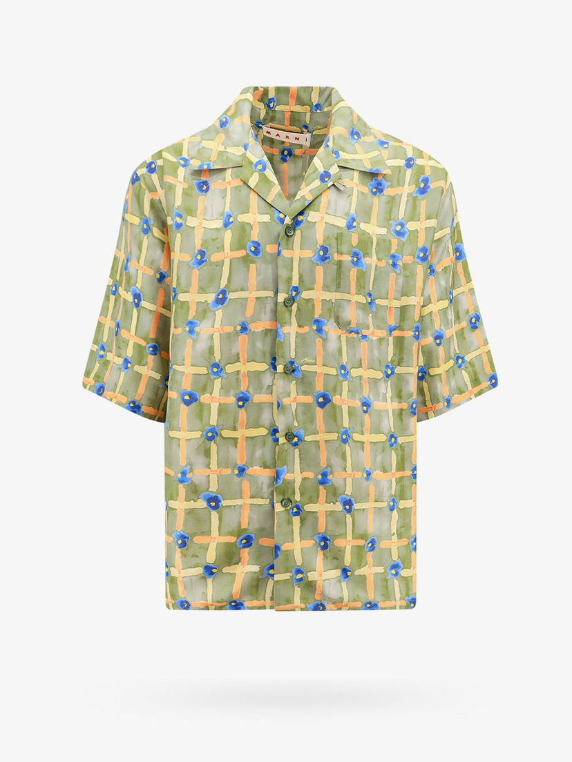 Риза Marni Green Short Sleeve Patterned Shirt Зелено | CUMU0213A6UTSG09SAV67