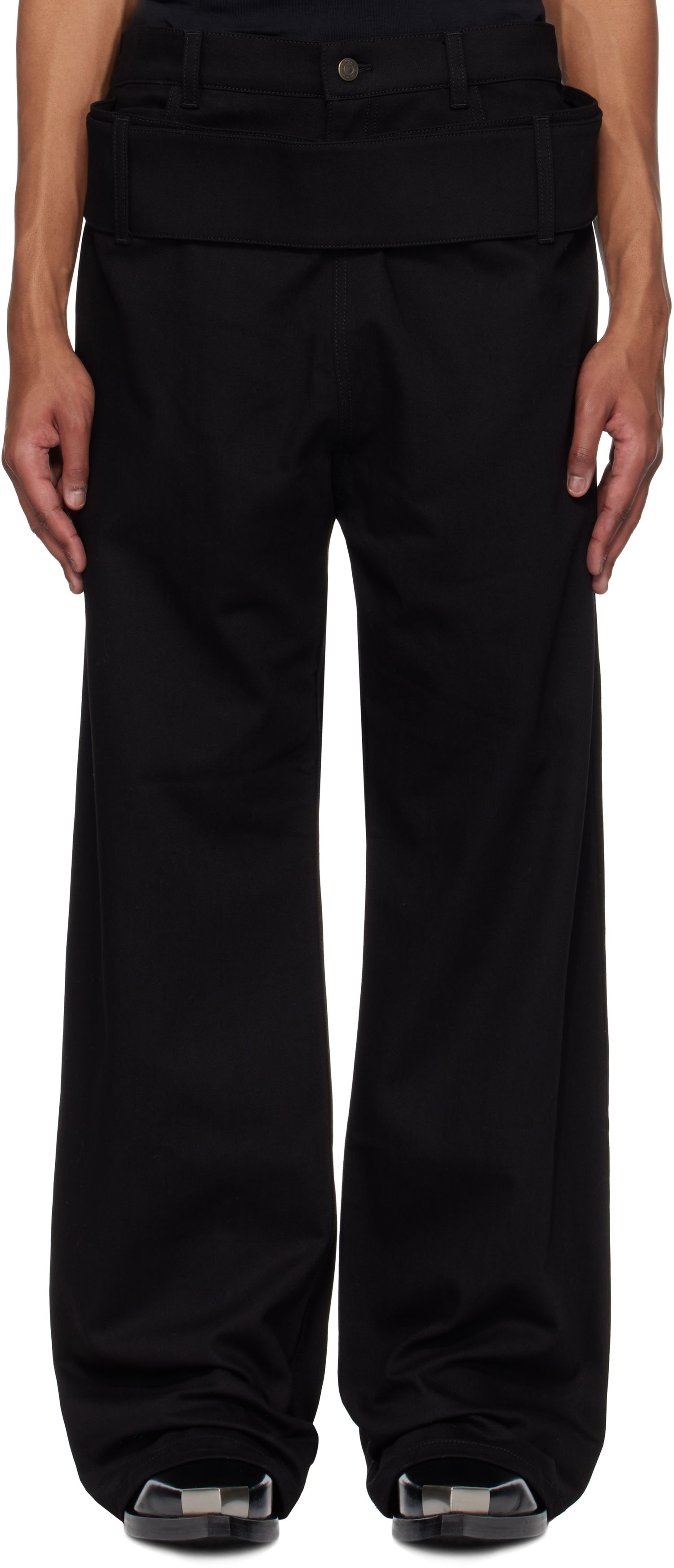 Панталони Courrèges Courrèges Double Belt Jeans Черно | 125DPA287DE0020, 0