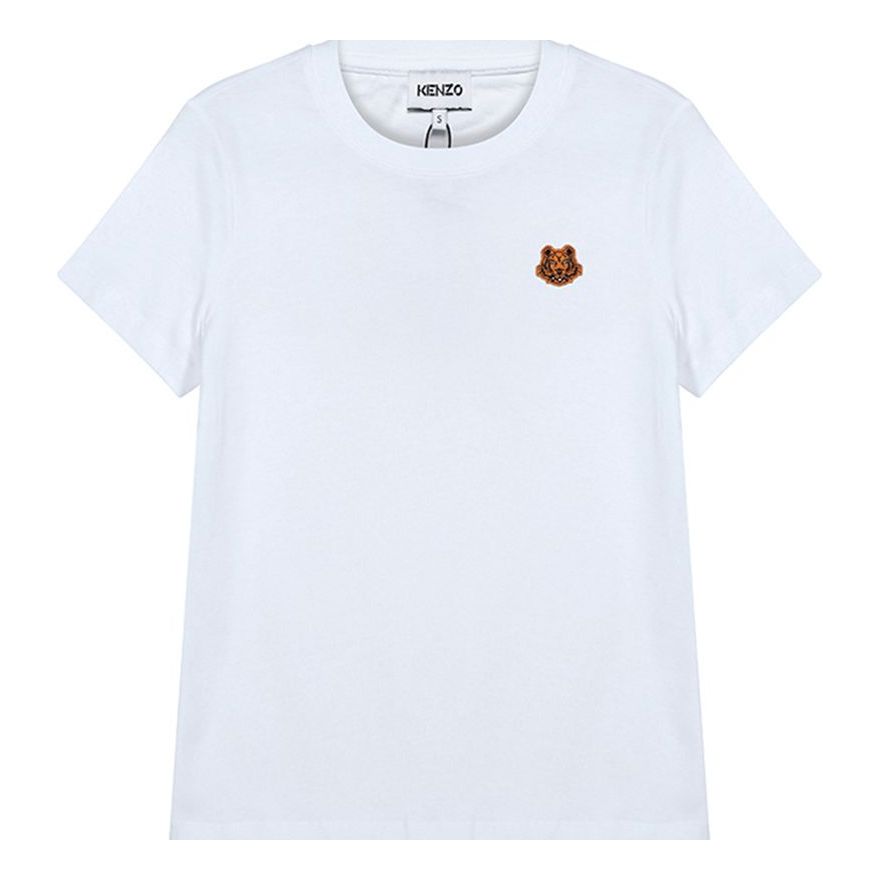 Тениска KENZO Kenzo Tiger Head Embroidered T-Shirt Бяло | FA62TS8434SJ-01, 0