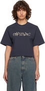 Embroidered Script Logo Crop T-shirt