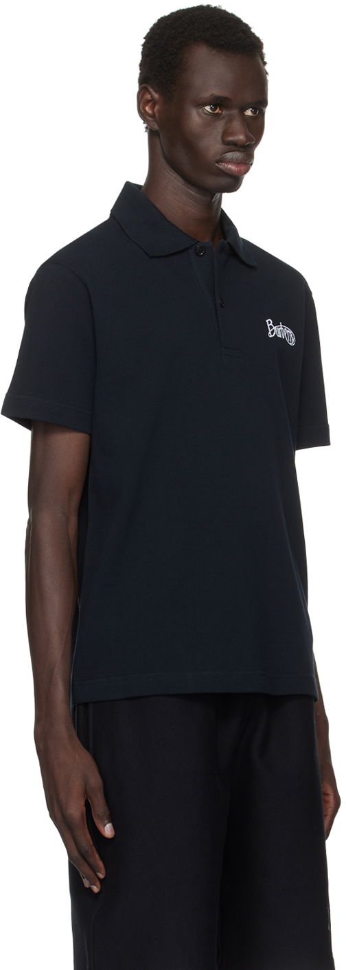 Поло тениска Burberry Cotton Polo Тъмно синьо | 8097528, 1
