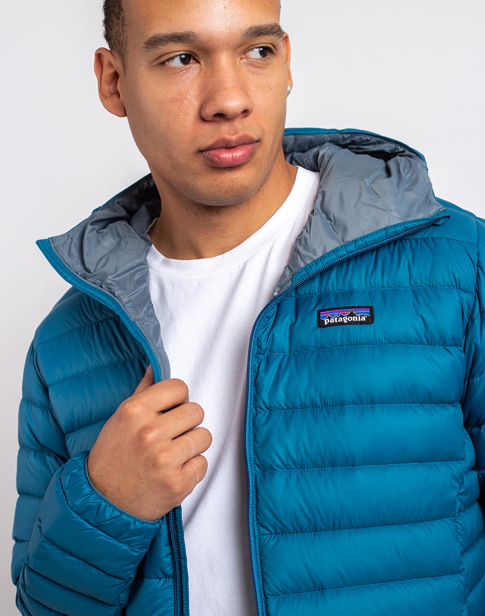 Пухо яке Patagonia Down Sweater Hoody Синьо | 84702, 1