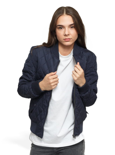 Яке бомбър Urban Classics Ladies Diamond Quilt Nylon Jacket Тъмно синьо | TB806 navy