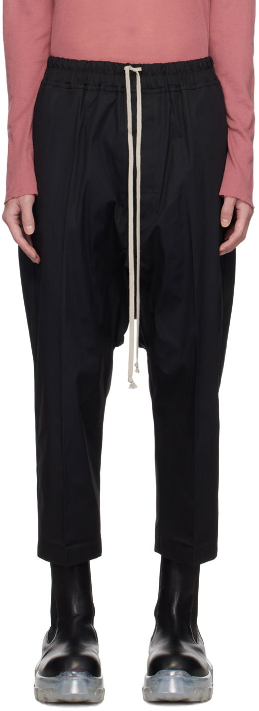 Панталони Rick Owens Porterville Drawstring Cropped Trousers Черно | RU02D6381 TE, 0