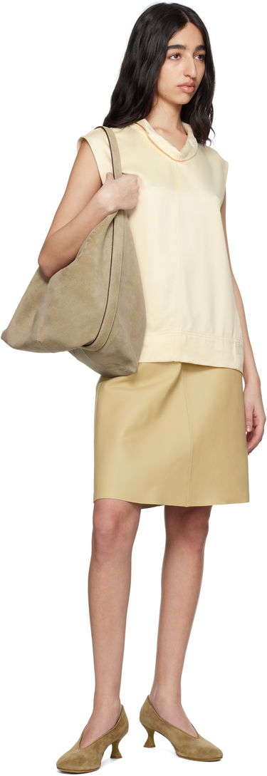 Пола TOTEME TOTEME A-Line Leather Miniskirt Жълто | 251-WRB4456-LE0128, 3