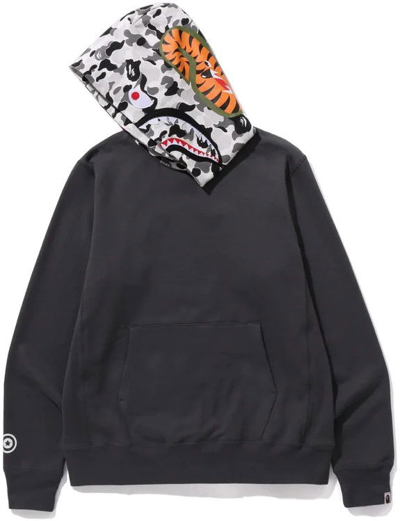 Суитчър BAPE Bape ABC Camo Shark Pullover Hoodie Сиво | 0ZXSWM114006L-CHA, 1