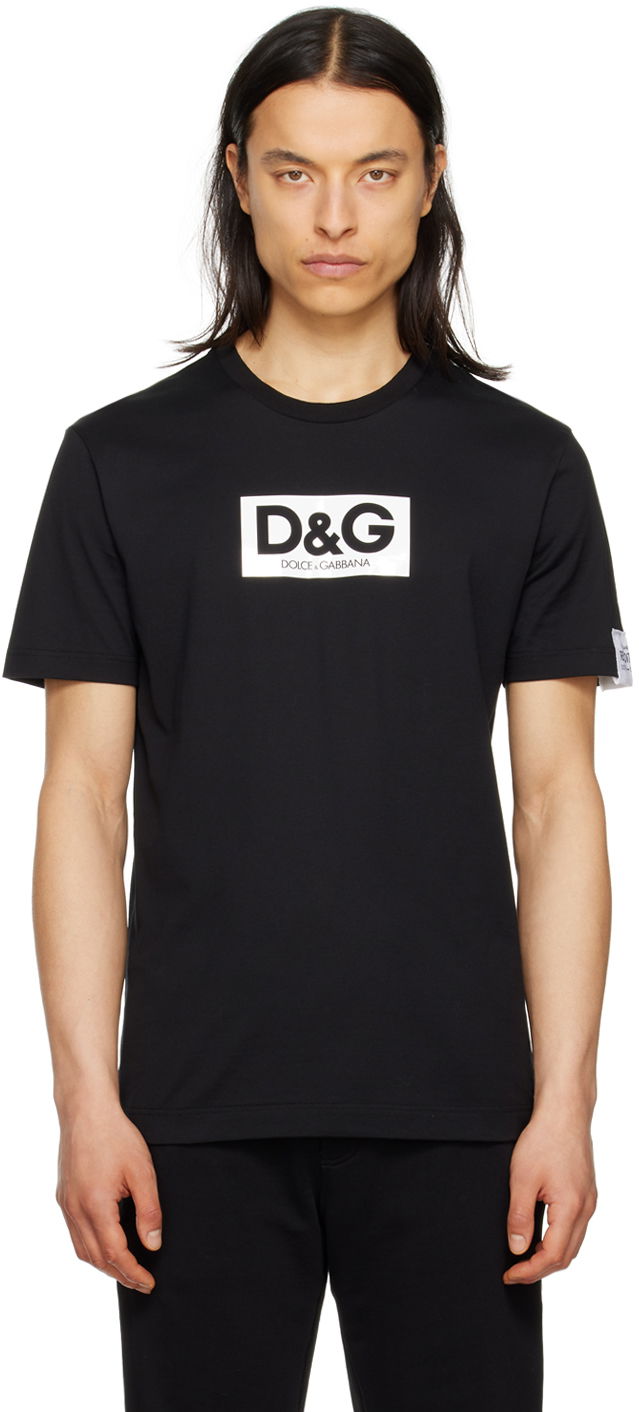 Тениска Dolce & Gabbana Black Printed T-Shirt Черно | G8QI4TFU7EQ