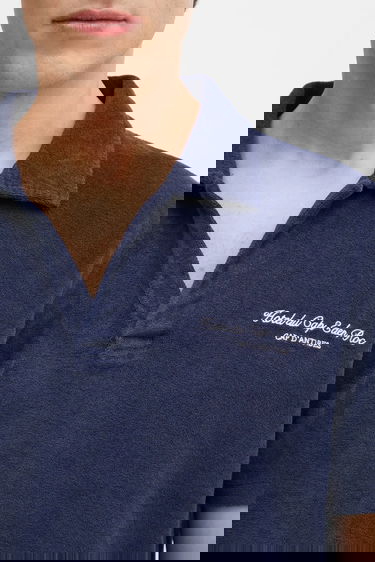 Поло тениска Sporty & Rich Eden Script Terry Polo Shirt Тъмно синьо | TO03260673BL106, 3