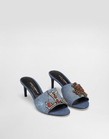 Аксесоари Dolce & Gabbana Dolce & Gabbana Denim Mules with Embellishments Синьо | CR1893AN6248C609, 1