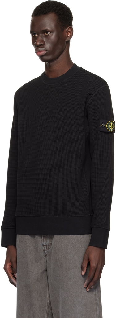 Пуловер Stone Island Stone Island Waffle Fleece Sweatshirt Черно | K1S15 6100008 S0044, 3