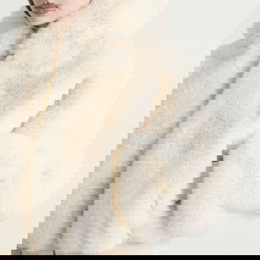 Яке SKIMS Faux Fur Shrunken Hoodie Jacket, Size X-Small Бежово | ZU-ZUP-10048W-EGT, 5