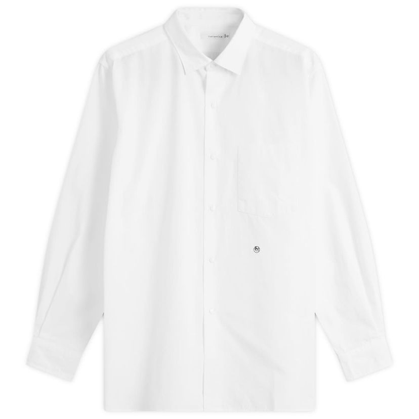 Риза NANAMICA Nanamica Regular Collar Wind Shirt, Size Small Бяло | SUGS400E-OW