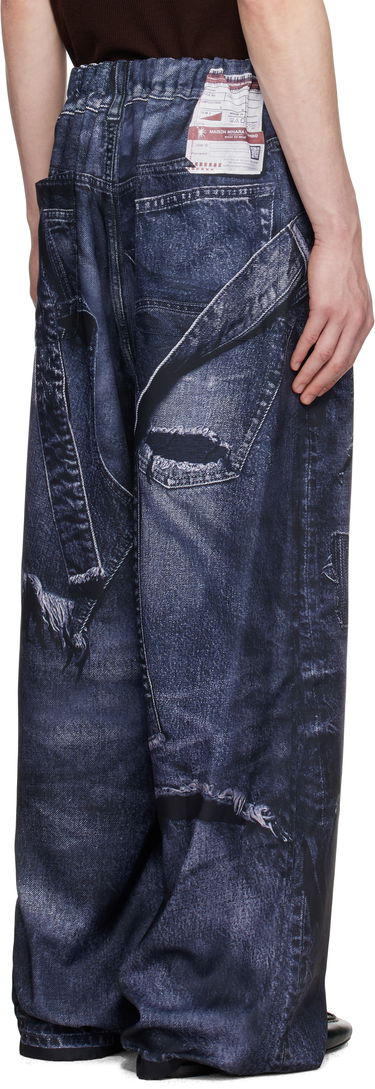Дънки Maison MIHARA YASUHIRO Maison MIHARA YASUHIRO TALKING ABOUT THE ABSTRACTION Edition Trompe-l'oeil Wide Leg Trousers Синьо | C14PT404, 2