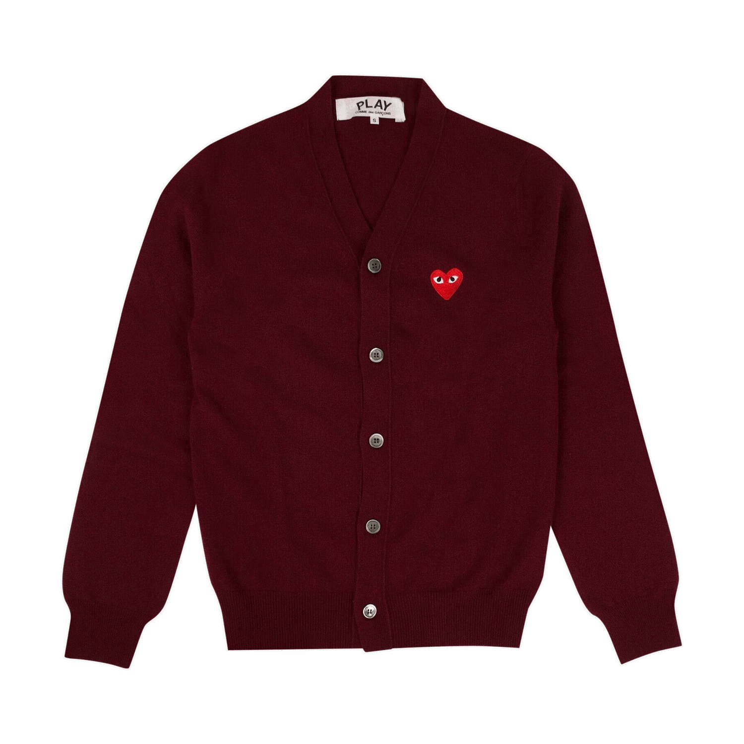 Пуловер Comme des Garçons PLAY Heart Wool Cardigan Бургунди | az n008 051 4, 0