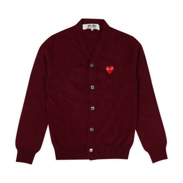 Пуловер Comme des Garçons PLAY Heart Wool Cardigan Бургунди | az n008 051 4, 0