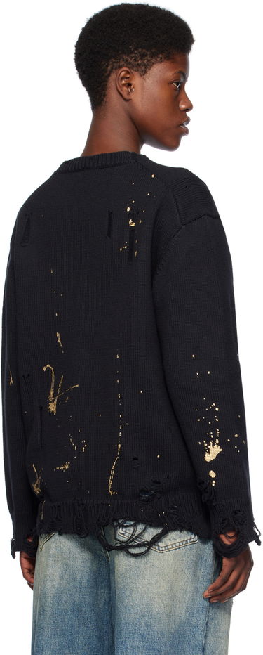 Пуловер R13 R13 Paint Splatter Distressed Cardigan Черно | R13WY200-Y126B, 2