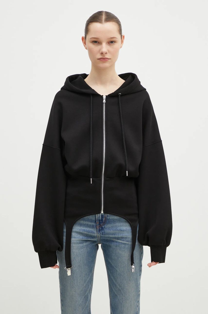 Суитчър Fiorucci Fiorucci Neoprene Suspender Zip-Up Hoodie Черно | W01FMSHO268NE01BK01, 0