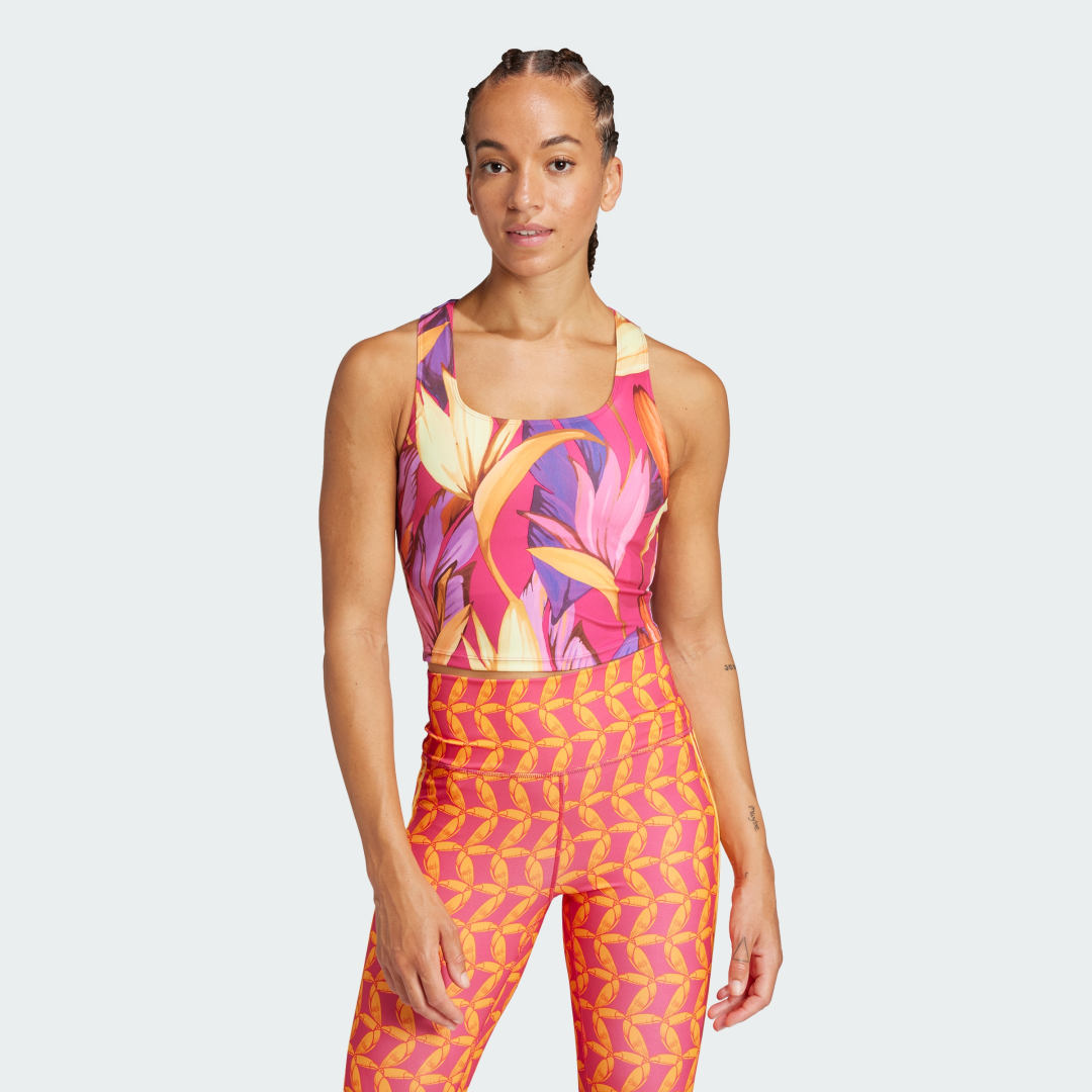 Потник adidas Performance adidas x FARM Rio Training Crop Tank Top Розово | JD6307, 0
