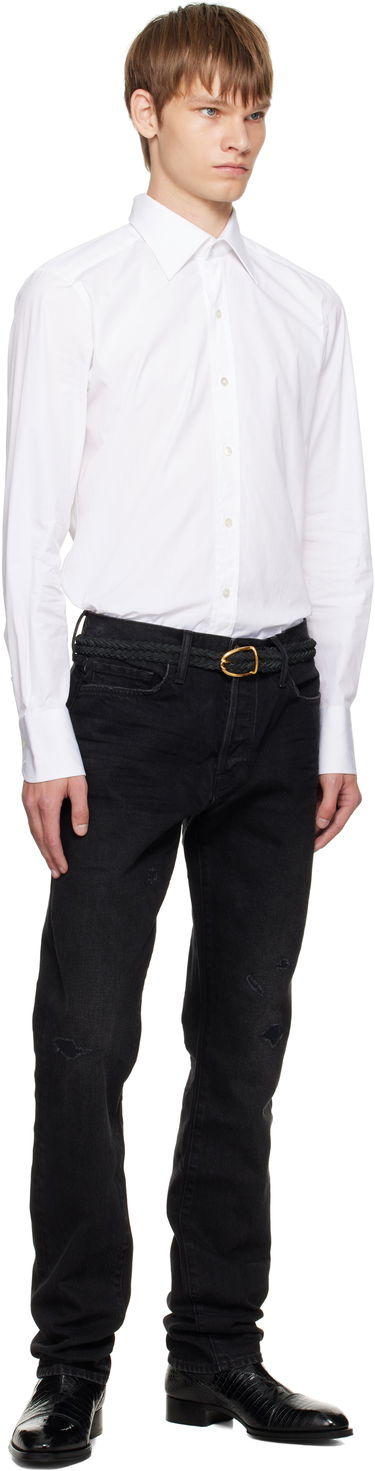 Колани Tom Ford TOM FORD Woven Suede Belt Черно | TB314-ICL095X, 1