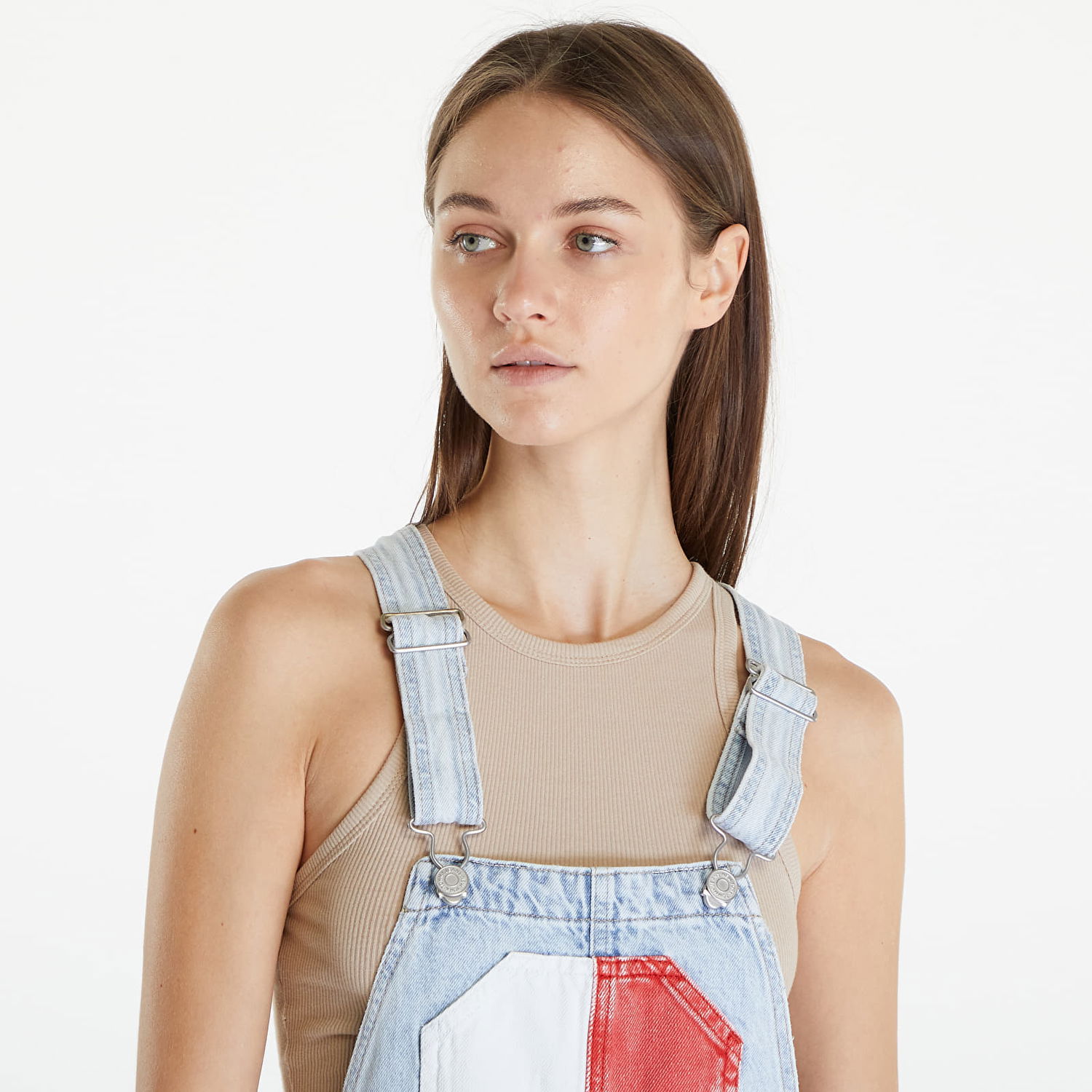 Pокля Tommy Hilfiger Dungaree Flag Dress Denim Light Синьо | DW0DW18116 1AB, 1