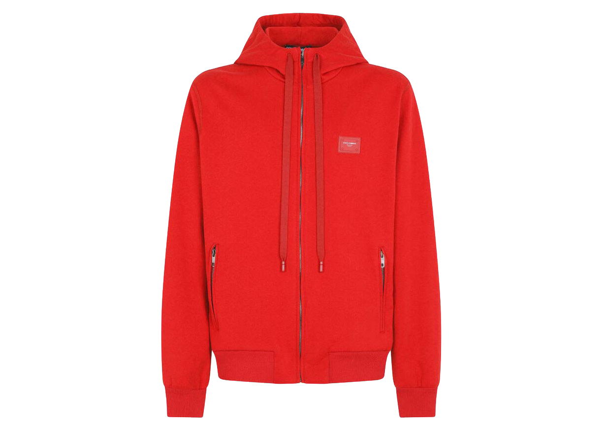 Суитчър Dolce & Gabbana Jersey Zip Up Hoodie Red Червено | G9PD2TFU7DUR2254, 0