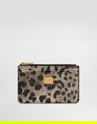 Leopard-print Dauphine Calfskin Card Holder