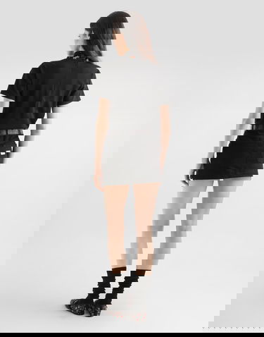 Тениска Dolce & Gabbana Jersey T-shirt with Floral Tie Neck Черно | F8W28ZGDDPCN0000, 2