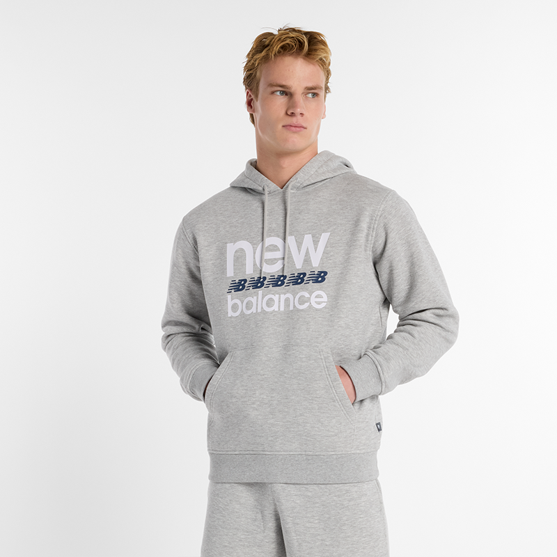 Суитчър New Balance Men's Hoodie MT51941AG Сиво | NBMT51941AG, 0