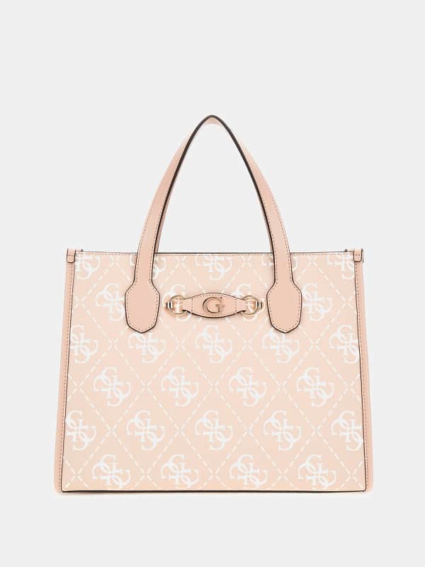 Голяма пазарска чанта GUESS Izzy 4G Logo Tote Bag Бежово | HWOQ8654220, 0