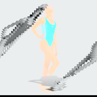 Бански adidas Originals Adicolor 3-Stripes Swimsuit Синьо | IM1146, 4